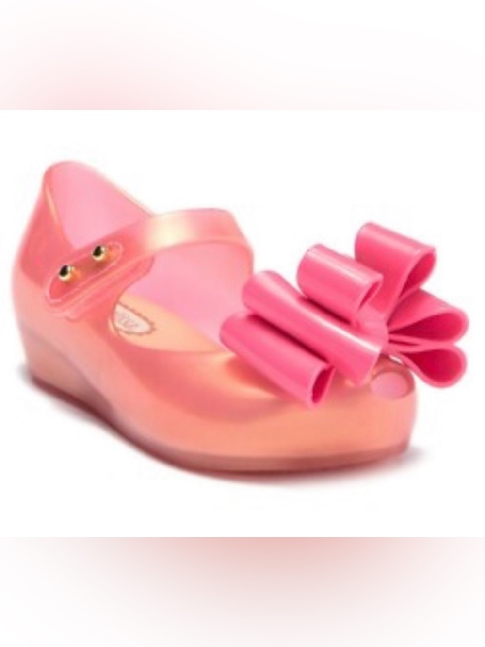 Mini Melissa Girls Pink Jelly Bow Mary Jane Shoes Size 9 Toddler
